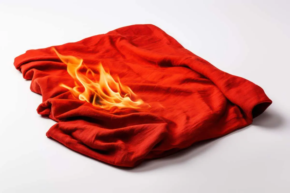 Fire blanket used when caught fire suddenly.