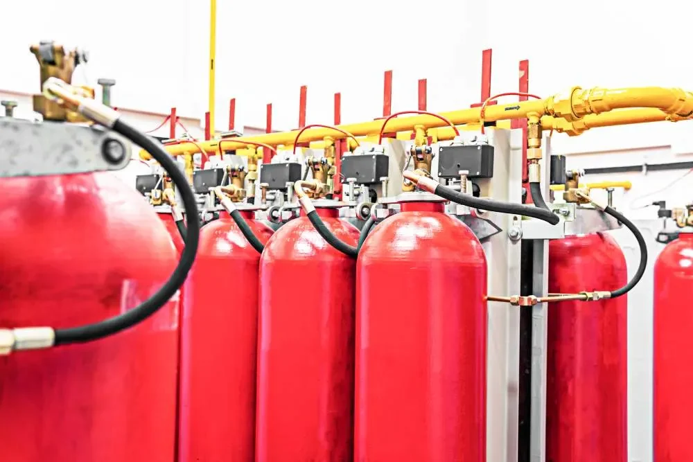 red-fire-extinguishers-are-room fire suppression installer